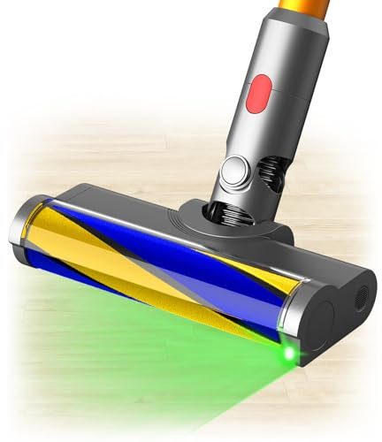 Accessori di ricambio per aspirapolvere con luce verde per aspirapolvere Dyson V7 V8 V10 V11 V15 senza fili, testa a rullo morbida per pavimenti duri