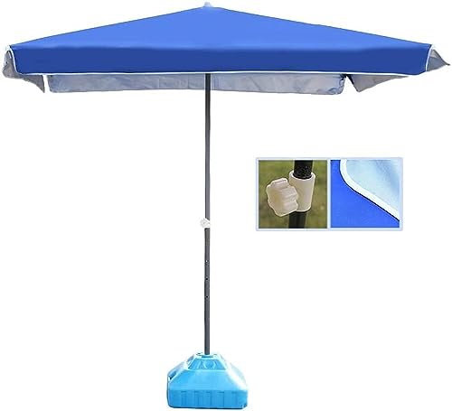 DALIZA Parasol de jardin, parasol de plage, parasol rectangulaire bleu pour jardin, cour, plage, événements commerciaux, marché, camping, piscine, 220 x 180 cm, bleu