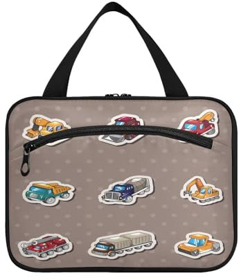 Trousse de toilette de voyage à suspendre pour femmes, hommes, garçons, filles, autocollants de camion, trousse de maquillage étanche, trousse de toilette, organisateur pour essentiels de voyage,