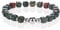 MetJakt Natürliche Harmonie 18K Vergoldet Kugelarmband mit 8MM Naturstein Perlen und Würfel Edelstein Strecken Armbänder für Frauen und Männer (Orientalischer Jaspis -Silber)