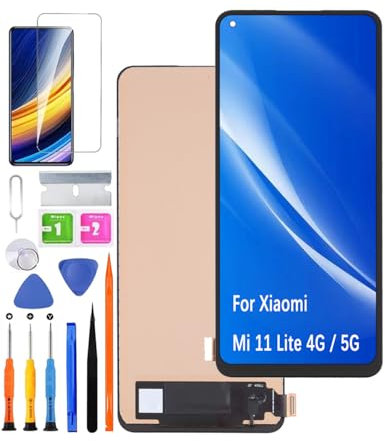 HLYGZX Pantalla de repuesto para Xiaomi Mi 11 Lite 4G / 5G pantalla LCD TFT, para Xiaomi Mi 11 Lite NE 5G pantalla LCD pantalla táctil digitalizador kit de piezas de reparación