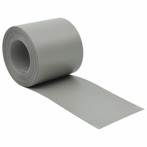 vidaXL Sichtschutzstreifen 10 STK., Sichtschutz Windschutz Wetterfest, Zaunblende für Doppelstabmatten Gartenzaun, Zaunfolie, Steingrau PVC
