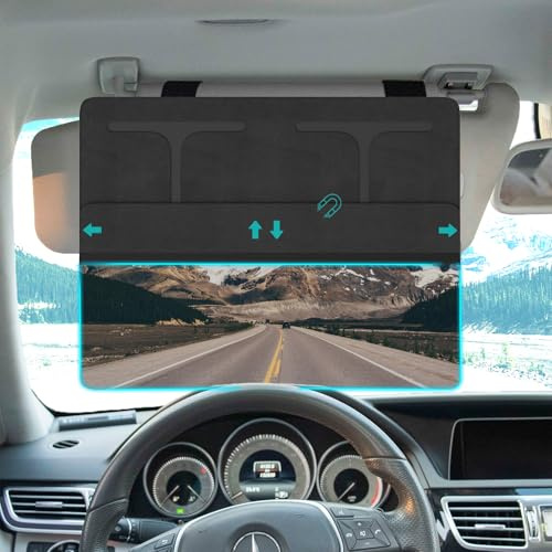 NAZZO Auto Visor Extender Sun Blocker, polarisierte Sonnenblende Verlängerung mit abnehmbarer magnetischer PC-Linse, blendfreie Autoblende erweitert für sicheres Fahren, universell für SUV