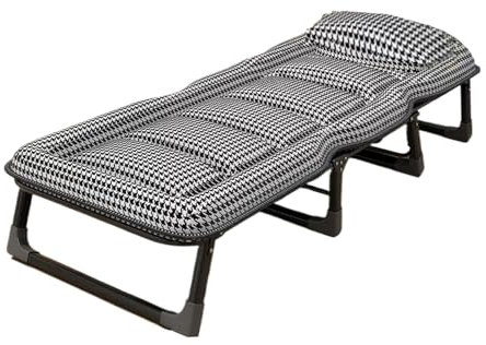 Klappbett Camping mit Matratze, Bequeme Kopfstütze Atmungsaktives Gewebe Gute Tragfähigkeit, Gästebett, für Büro, Heim, Camping(190 * 70CM)