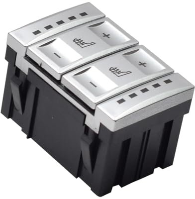 6M2T-19K314-AC Interruptor Control de Botón Calefacción de Asiento Compatible con Ford S-MAX 2006-2015 Galaxy MK3 2006-2015 Mondeo MK4 (Plata)