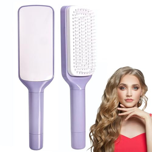 Haarbürste ohne Ziepen, Curl Hair Brush, Nachhaltige Lockenbürste, Locken Bürste, Entwirrungsbürste, Kopfhaut massieren, Kammzähne ziehen sich zurück für mühelose Reinigung, für Jeden Haar Typ