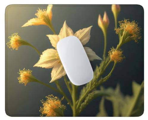 Tapis de Souris, Fleurs Jaunes Tapis de Souris Gamer Mousepad de Bureau 34x28 cm Base en Caoutchouc Antidérapante étanche Lavable la Vitesse et la précision Améliorées Accessoire Bureau V-497