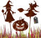 Terma Stahldesign Rostfigur Gartenstecker 3er Set Halloween Hexen mit Kürbis mit Spieß 40-45cm tolle gartendeko aus Rost-Metall, deko rostoptik, Rostfiguren Helloween Deko