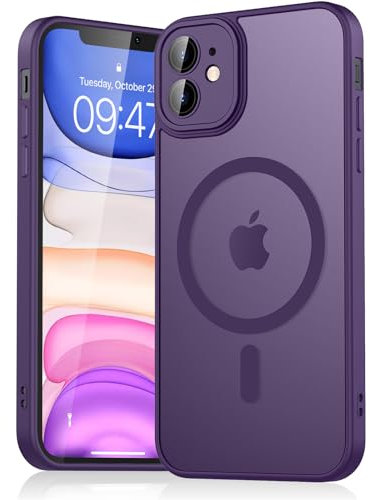 Magnetic Case for iPhone 11 6.1-Inch Compatible with MagSafe, Translucent Matte Back Slim Shockproof Phone Cover for iPhone 11(Purple)