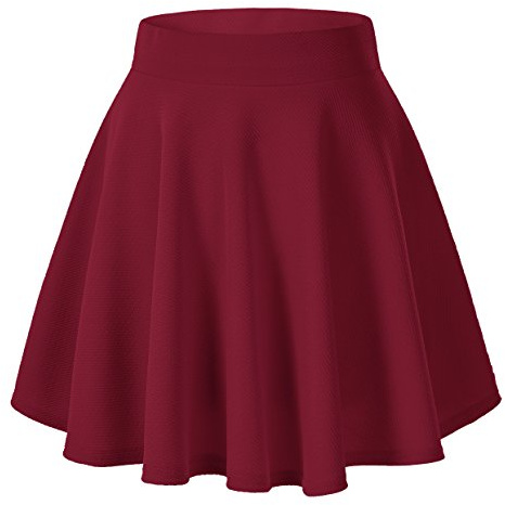 Femmes Basic Casual Taille élastique Trompette Mini Jupe élégante A-Ligne Patineur Jupe