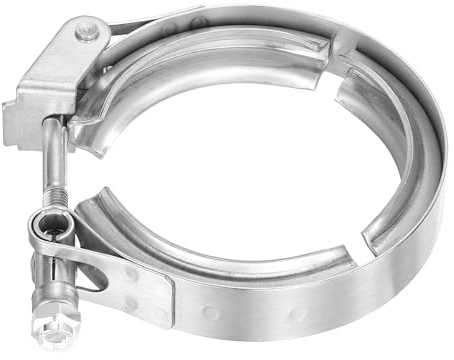 sourcing map 2.5 Quick Release V Band Clamp 304 Stainless Steel for Exhaust Systems Downpipe Exchange Exhaust Accessories, Adjustment Range 63mm / 2.48inch
