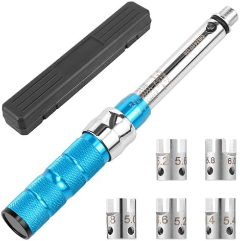 LuLobtg Spoke Torque Wrench Set 2-10 NM Spoke Tightening Torque Tool Steel Flexible Torque Setting Wrench Tight Reliable Torque Spanner with Wheel Bolt Sockets for Motorcycle