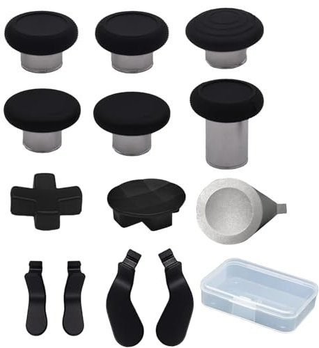 Baguettes de pouce en métal 13 en 1 pour Xbox One Elite Series 2, palettes de rechange pour Xbox Elite Series 2, kit de réparation de palettes de joystick, 6 baguettes, 4 pagaies, 2 D-Pads, 1 outil