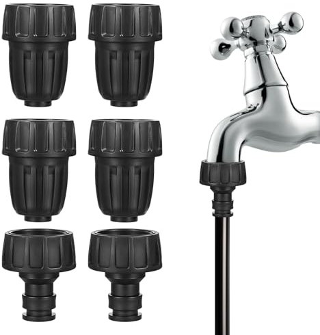 CIATBYYJ 3 Pack 1/2 Inch Drip Irrigation Tubing Faucet Adapter, 3/4 to 1/2 Irrigation Hose Adapter, 3/4 Inch Faucet Connector Garden Hose Adapters Reusable Connector Fittings for Garden Supplies