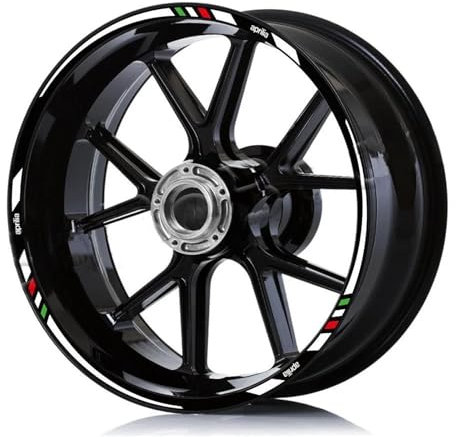 UPIKIT Motorrad-Radaufkleber, Felgenstreifen-Aufkleber, Zubehör Für Aprilia RSV RS Tuono SR50 RS4 RS125/150 RSV4 GPR150 DORSODURO 750 Felgenaufkleber Motorrad(Farbe 4)