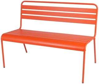 MaximaVida Gartenbank Max, hergestellt aus Stahl, 120 cm - stapelbar, Farbe Elfenbein (Orange)