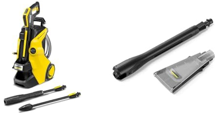 Bundle of Kärcher K 5 Power Control Flex Pressure Washer, pressure: max. 145 bar, area coverage: 40 m²/h, water filter + Kärcher 2.645-384.0 Jet Pressure Washer Accessory Nozzle, Black 145 (K 5)