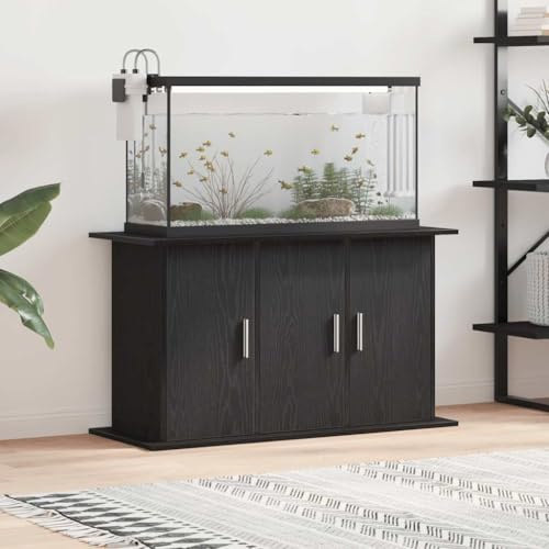 Frdhee Aquarienunterschrank Terrarium Schrank,Aquariumständer Schwarze Eiche 101 x 41 x 58 cm Holzwerkstoff,Reptilientankständer für Wohnzimmer und Büro