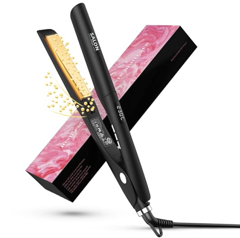 Dekuri Planchas del Pelo y Rizadora 2 en 1, Placas Lisas de Titanio | Calentamiento Rápido en 30s, Pantalla LCD 120-230℃, Plancha Pelo Iónicas para Mujeres,Negro