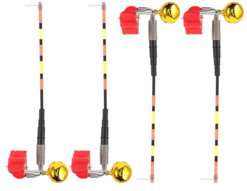 Yardwe 4 LED-Bissanzeiger fürs Angeln, Clip-on, Elektronisch | Empfindliche Bisserkennung, Blinksignal, Einfach anzuklemmen, Für Nachtangeln, Uferangeln, Karpfen und Köderfischen