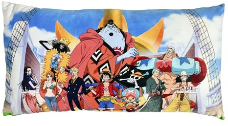 Elbenwald Popkultur - XL Wendekissen 56 x 30 cm mit Stitch, Pokemon & mehr Perfekt für die Couch (One Piece)
