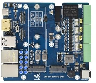 TUOPUONE Placa de expansión multifunción Gigabit/2.5G Dual Ethernet basada en RPi CM5 (no incluida), soporta comunicación industrial RS485, módulo 4/5G y salida de pantalla 4K (solo placa base)