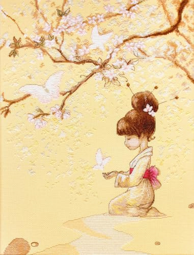 Luca-S B1145 Butterflies Cross Stitch Kit Cotton Multi-Coloured 32 x 41 cm