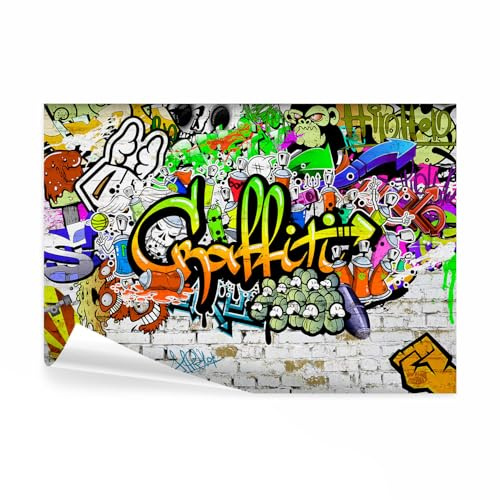 decomonkey Fototapete selbstklebend Graffiti Jugendzimmer, 343x256 cm, XL | Street, art, Selbstklebende, Tapeten, Wand, Fototapeten, Tapete, Wandtapete, klebend, Klebefolie