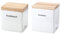 Continenta 2er Set Vorratsdose mit Holzdeckel 18 x 15,5 x 20,6cm und 14 x 12 x 15,3cm