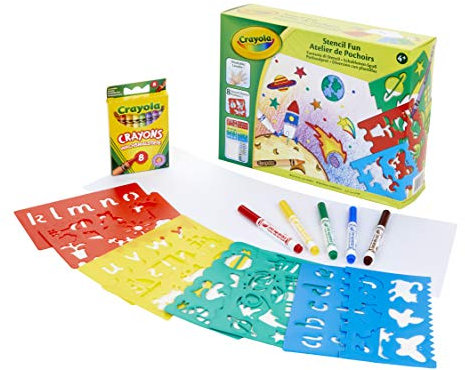 CRAYOLA - Schablonen-Zeichen- und Malset, kreative Aktivität und Geschenkidee, Mehrfarbig, 04-0575
