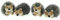 4er Set Igel aus Ton je ca. 12cm mit Kunstfell Herbstdeko Deko Figur Herbst sitzend stehend