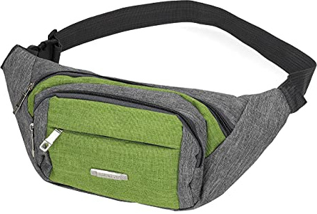 Betz Bauchtasche Gürteltasche Hüfttasche Bikertasche Reisen Wandern 2-farbig Lindau Farbe grau-grün