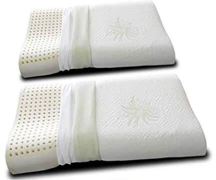 EVERGREENWEB 2 Ortopädische Kissen 100% Memory Foam 12 cm Hoch, Doppelwelle, Geeignet gegen Nackenschmerzen 40x70 cm mit Doppel Bezug aus Aloe Vera und Baumwolle, Herausnehmbar und Waschbar