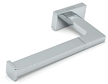 INDA | Portarotolo per Carta Igienica Destro (19x8x3cm) | Serie Lea, in Ottone, Facile da Installare, con Viti e Tasselli, Anticorrosione, Design Essenziale - Cromato