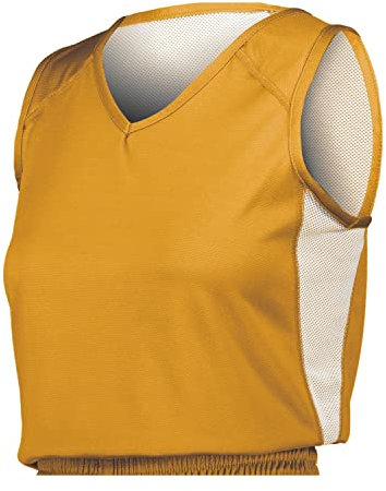 Russell Athletic Unisex-Erwachsene Ungeteiltes, einlagiges Wende-Trikot für Damen Hemd, Gold/Weiß, Medium