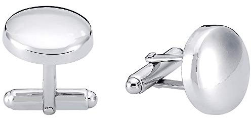 Vinani Design Manschettenknöpfe rund schlicht glänzend 925 Sterling Silber Herren Anzug Hemd 2MAS