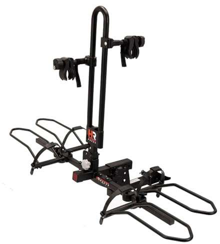 Hollywood RV Rider Hitch Fahrradträger für 2 E-Bikes bis zu 36,3 kg – Premium-Elektrofahrradträger für Wohnmobil, fünftes Rad, flaches Zugfahrzeug – langlebig für Standard- und Fat-Reifen-Fahrräder