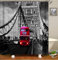 FANSU Duschvorhang Wasserdicht Anti-Schimmel Anti-Bakteriell, 3D Drucken 100% Polyester Bad Vorhang für Badzimmer mit C-Form Kunststoff Haken (London,90x180cm)