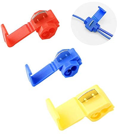 Aiqeer 60 Pezzi Kit Connettori Scotch, Connettori Filo Scotch Lock, Capicorda Elettrici Connettori Rapidi, Morsetti di Derivazione (Rosso, Blu, Giallo)