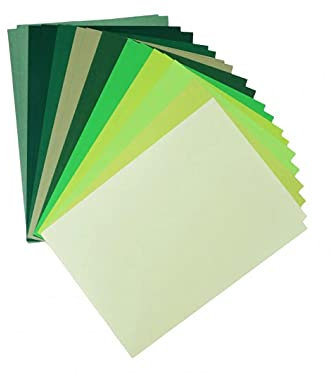 Netuno 20 Blatt Bastelpapier Set Grün DIN A5 14,8 x 21 cm Farbpapier Karten basteln Bastelkarton farbig Bastelset Papier Bastelbogen Designpapier bunt bedruckbar Kartonpapier Kartengestaltung