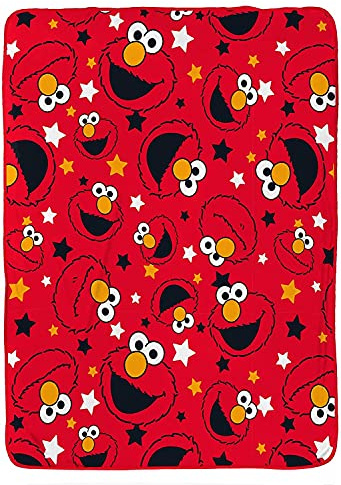Sesame Street Fleecedecke | Elmo-Design | super weiche Decke Bettüberwurf | perfekt für jedes Schlafzimmer | 100 x 150 cm