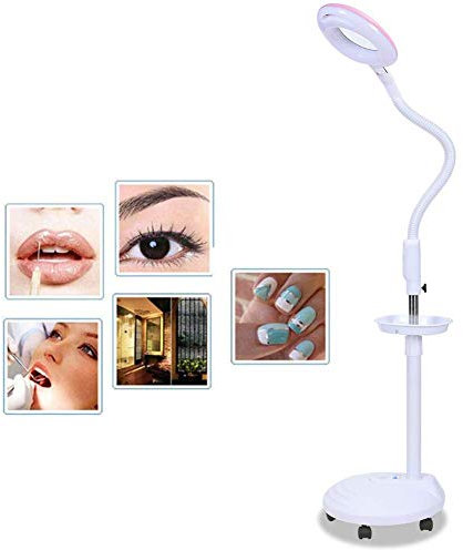 FGHSD Loupe, lumière 20X Pliable, Lampe d'éclairage sur Pied à col de Cygne réglable en Hauteur, Lampe loupe à Base roulante pour Lecture Soins de la Peau Salons de beauté manucure Tatouage