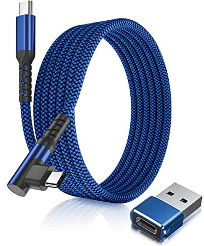 BASESAILOR iPad Mini 7 Charger Cable 3M,USB C to USB C Cord 100W Right Angle 90 Degree with USB Adapter,PD Fast Charging Lead for Apple iPhone 16 15 Pro Max Plus,iPad Air 4 5 Mini 6,Samsung S24 S23
