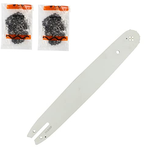 Trintion 14 Chainsaw Bar & Chain Pack Chainsaw Bar with 2 Chains Replacement Chain Saw Chains - 3/8 Pitch - 50 Driver Links