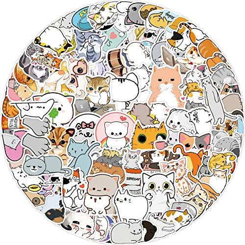 Katzen Cats Aufkleber Cats Sticker Set 100 Stücke Niedlich Deko für Auto Laptop Skateboard Fahrrad Moped Motorrad Fahrrad Computer,Geeignet für Erwachsene Kinder