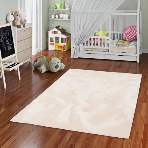 Kunstfaser Kinder Super Soft Fellteppich Pearl Kids Creme in 5 Größen