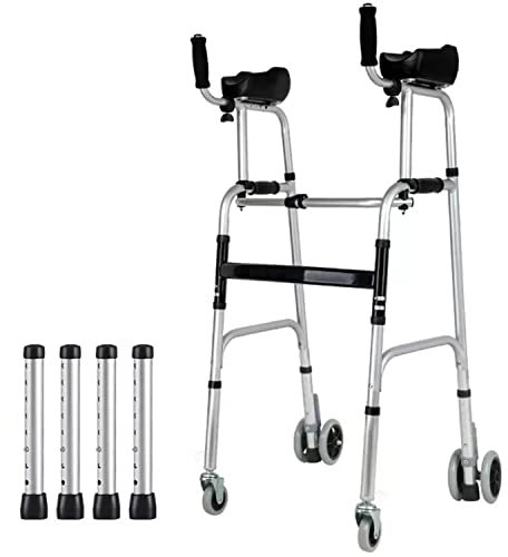 SEVEEZ Armstütze Gehhilfe, Gehbock Mit Rädern, Senioren Erwachsene Rollend Rehabilitations-Hilfsmittel, Aluminium, Höhenverstellbar