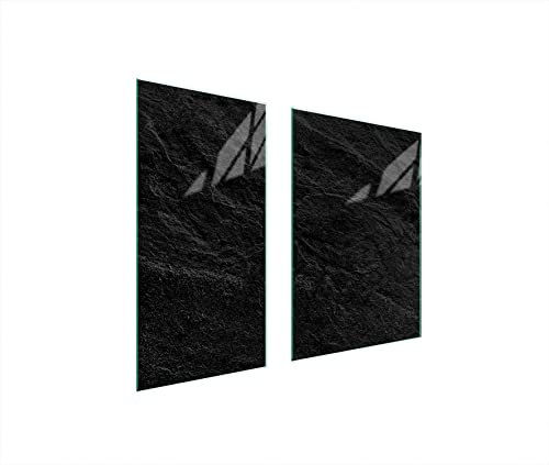 DarHaus Piastre di copertura per piano cottura in ceranfeld 2 pezzi 75x52 cm | copertura per piano cottura cottura elettrico a induzione | paraschizzi | tagliere in vetro | Nero ardesia