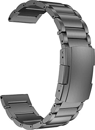 MaKTech Titanband,22mm Leichtes Metall Link Armband,Kompatibel mit Samsung Galaxy Watch 3 45mm/46mm,HuaWei Watch 4/3 & Ultimate/GT 4/3 46mm Pro,Amazfitt GTR 3/2 (Space Grau)