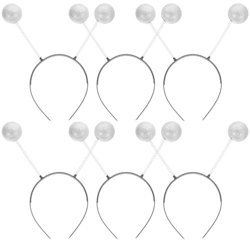minkissy 6 Stück Weltraum-Kostüm Glitzer-Stirnband Haarband Boppers Schaumstoff Kugel Frühling Party Kopfschmuck Kostüm Stirnbänder Antennen-Stirnband Kopfbedeckung